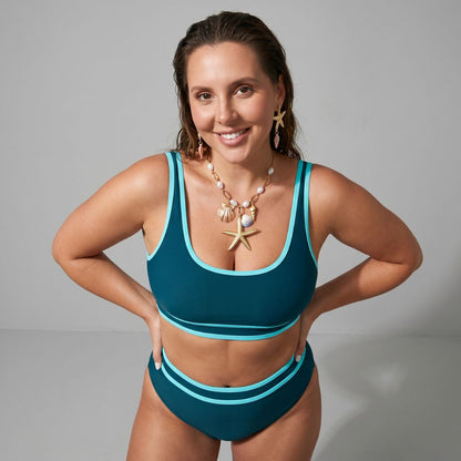 Colorblock Bikini Set