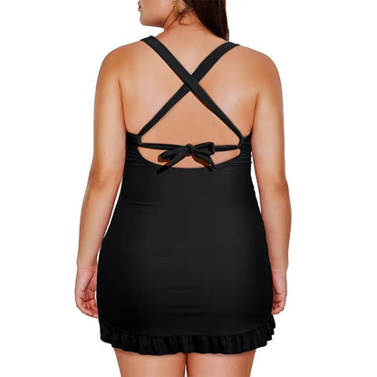 Retro Tankini Bodysuit Swimdress